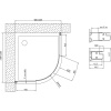 Душевой уголок Vegas Glass ZS-F 120*100 08 01 профиль глянцевый хром, стекло прозрачное