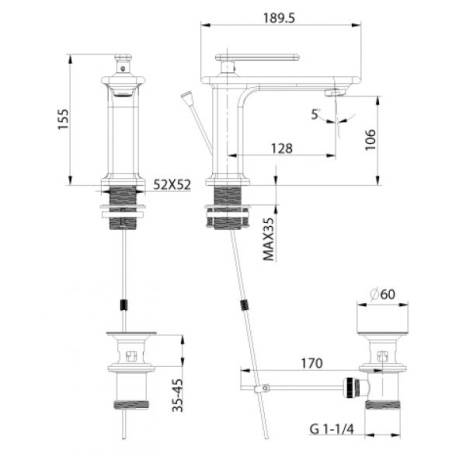 Смеситель Lemark Mista LM6406WG для умывальника монолитный, белый/золото