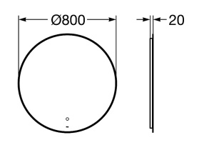 Зеркало Roca Luna 80 подвесное (ZRU9307558)